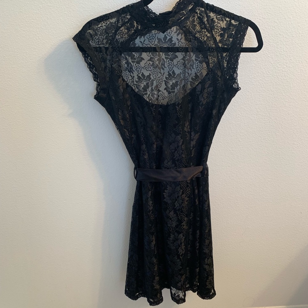 ASOS Lace High Collar Mini Dress